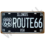 Route 66 Car Bus Number License Plate Wall Art FBI Plaque Metal Vintage Warning Car Number Metal Sign Bar Decor Metalen Borden - Badgecollection