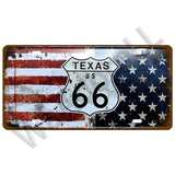 Route 66 Car Bus Number License Plate Wall Art FBI Plaque Metal Vintage Warning Car Number Metal Sign Bar Decor Metalen Borden - Badgecollection