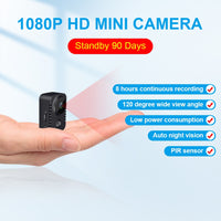 1080P Mini Body Camera HD Video Security Surveillance Recorder Camera Night Vision Motion Activated Small Nanny Cam PIR Cameras - Badgecollection