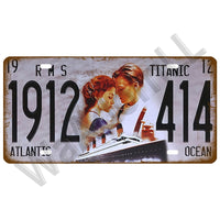 Route 66 Car Bus Number License Plate Wall Art FBI Plaque Metal Vintage Warning Car Number Metal Sign Bar Decor Metalen Borden - Badgecollection