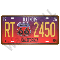 Route 66 Car Bus Number License Plate Wall Art FBI Plaque Metal Vintage Warning Car Number Metal Sign Bar Decor Metalen Borden - Badgecollection