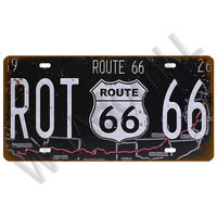 Route 66 Car Bus Number License Plate Wall Art FBI Plaque Metal Vintage Warning Car Number Metal Sign Bar Decor Metalen Borden - Badgecollection