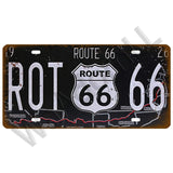 Route 66 Car Bus Number License Plate Wall Art FBI Plaque Metal Vintage Warning Car Number Metal Sign Bar Decor Metalen Borden - Badgecollection