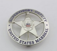 Replica police metal united States marshal  sliver/gold insignia - Badgecollection