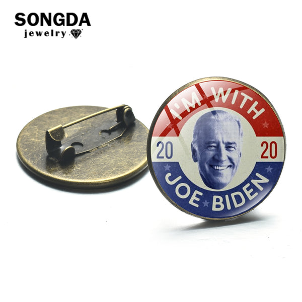 SONGDA New Biden 2020 Brooch Collar Pin Joe Biden Bernie Sanders Badges President Election Supporters Metal Pins Button Jewelry - Badgecollection