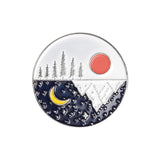 Outdoors Mountain Starry Night Enamel Pin Custom Wild Camping Hiking Brooches Bag Clothes Lapel Pin Adventure Badge Jewelry Gift - Badgecollection
