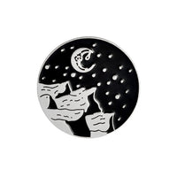 Outdoors Mountain Starry Night Enamel Pin Custom Wild Camping Hiking Brooches Bag Clothes Lapel Pin Adventure Badge Jewelry Gift - Badgecollection