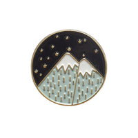 Outdoors Mountain Starry Night Enamel Pin Custom Wild Camping Hiking Brooches Bag Clothes Lapel Pin Adventure Badge Jewelry Gift - Badgecollection