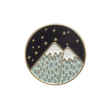Outdoors Mountain Starry Night Enamel Pin Custom Wild Camping Hiking Brooches Bag Clothes Lapel Pin Adventure Badge Jewelry Gift - Badgecollection